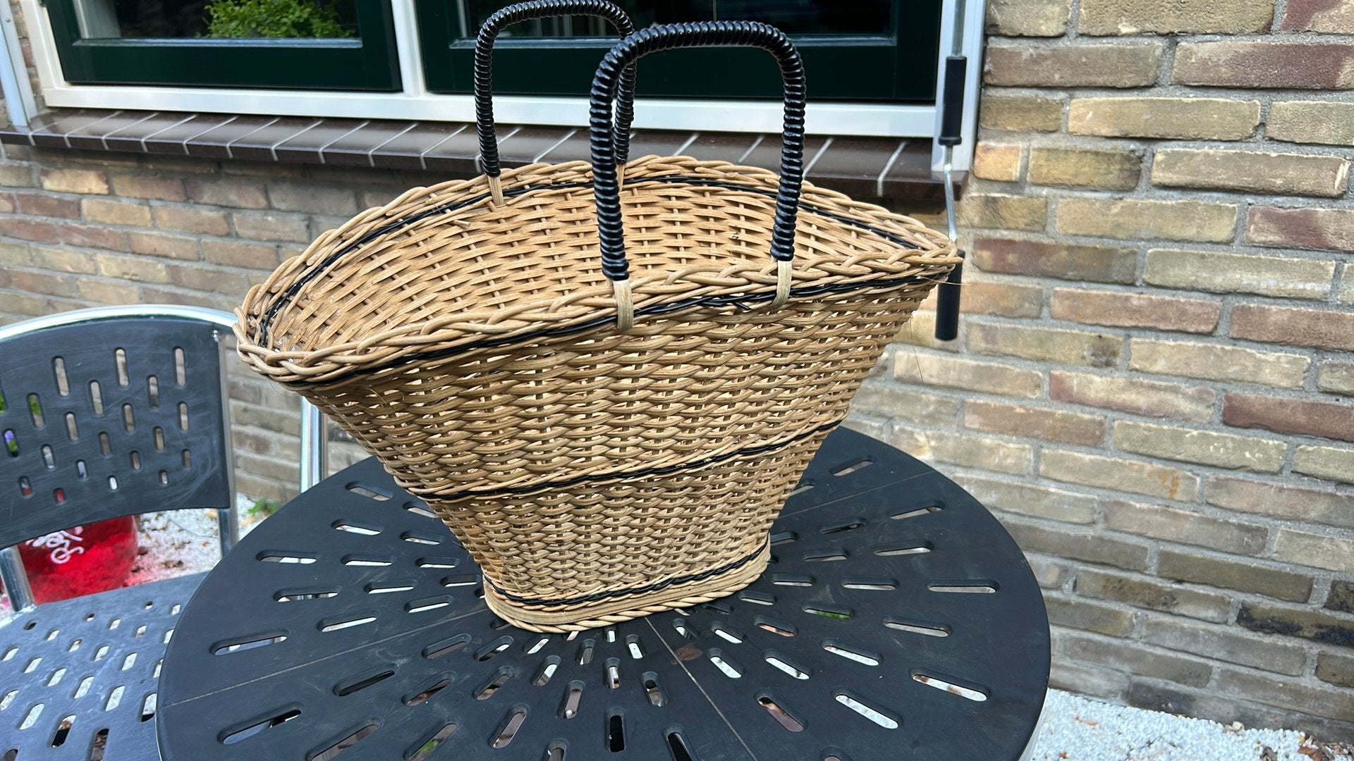 Rieten mand 44x27cm met hengsel 48, Ophalen of Verzenden, Gebruikt