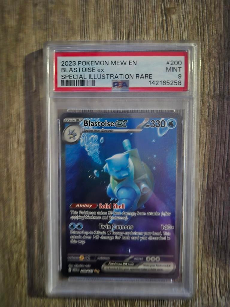 Blastoise ex 151 psa 9, Ophalen of Verzenden, Zo goed als nieuw