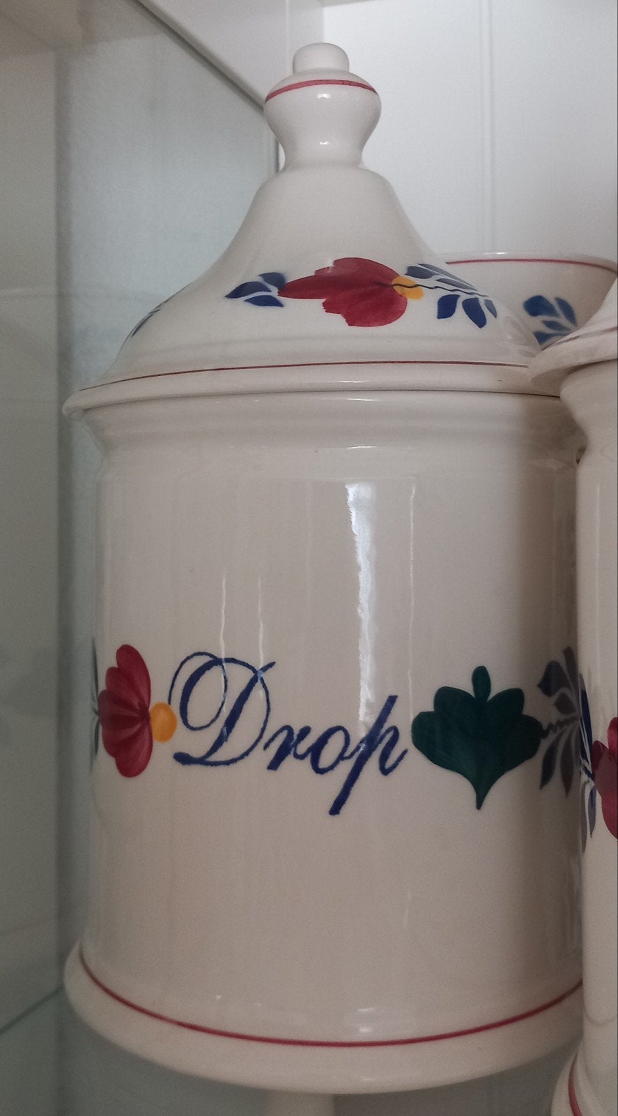 boerenbont voorraadpot drop en snoep met puntdeksel, Klassiek, Overige typen, Ophalen of Verzenden, Zo goed als nieuw