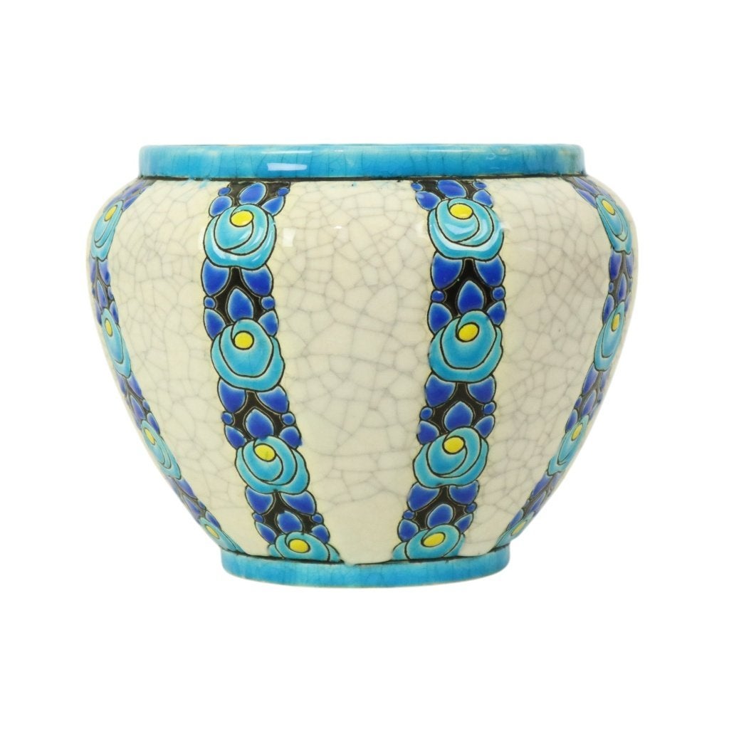 Polychrome Bloempot Vaas Catteau Boch Keramis Art Deco 1922, Ophalen of Verzenden