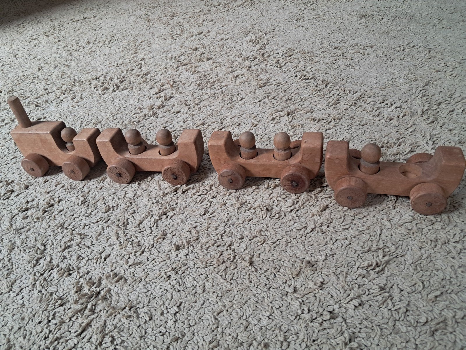 Houten speelgoedtrein met wagonnetjes, Ophalen of Verzenden, Gebruikt, Overige typen