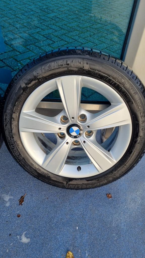 BMW Velgen met Zomerbanden - 195/55 R16, Auto-onderdelen, Banden en Velgen, Ophalen, Gebruikt, 16 inch, Banden en Velgen