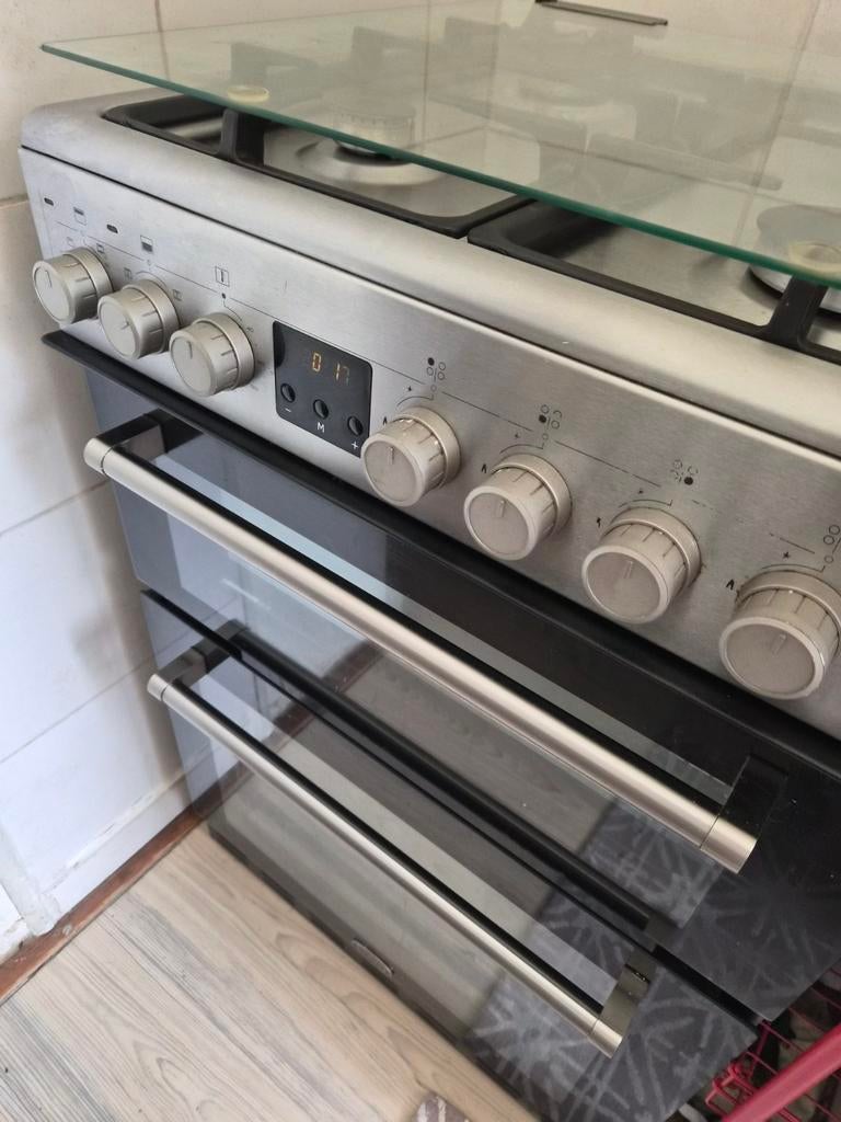 Belling gasfornuis met dubbele oven RVS, Ophalen