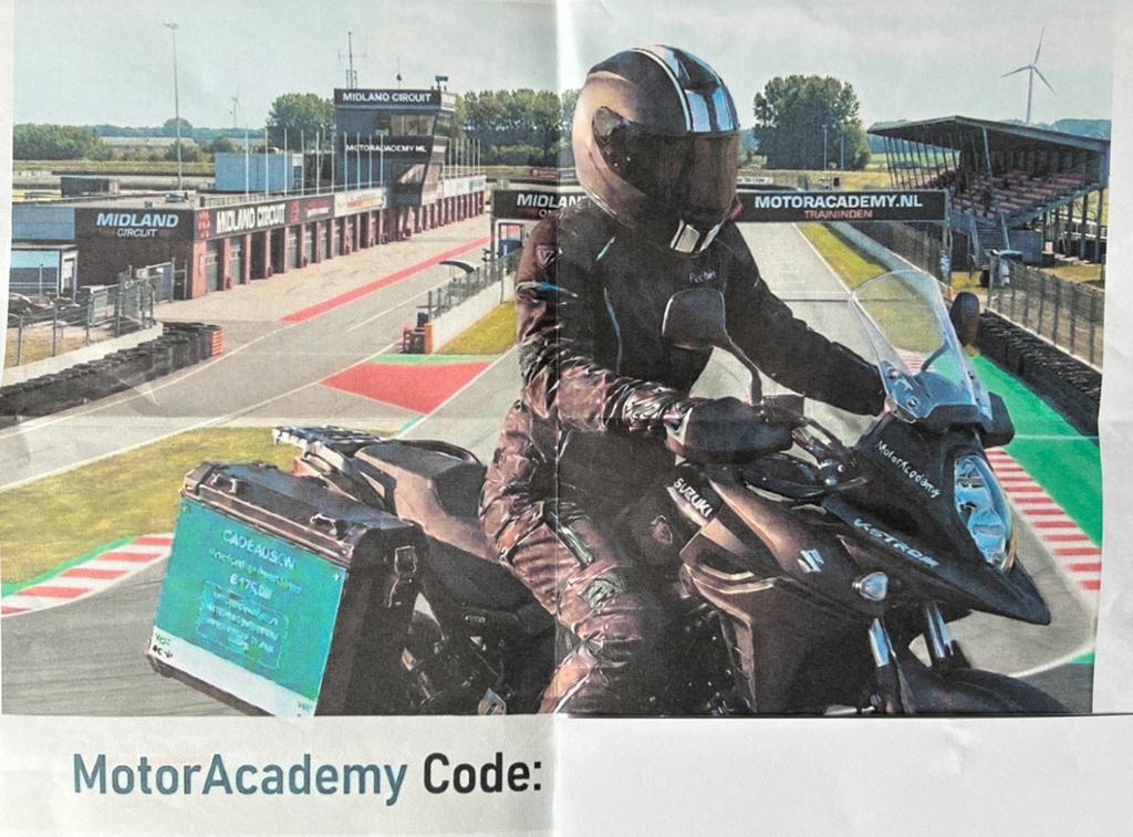 MotorAcademy cadeaubon/code t.w.v. €175, Tickets en Kaartjes, Kortingen en Cadeaubonnen, Eén persoon, Cadeaubon, Overige typen