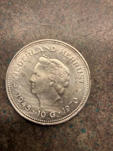 zilveren tientje, Koningin Juliana, Zilver, Ophalen of Verzenden, Losse munt