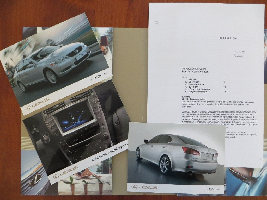 Lexus persmap IAA 2005 o.a. 3 persfoto's, Boeken, Ophalen of Verzenden, Nieuw, Overige merken