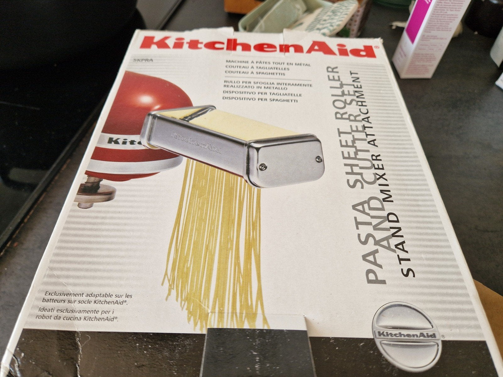 KitchenAid originele Pasta sheet roller and cutter set, Pastamachine, Ophalen of Verzenden, Zo goed als nieuw, Metaal