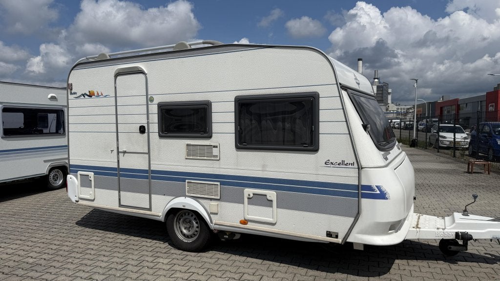 Hobby Excellent Easy 400 SF bj 2002 met voortent en luifel, Caravans en Kamperen, Schokbreker, Hobby, Bedrijf, Treinzit