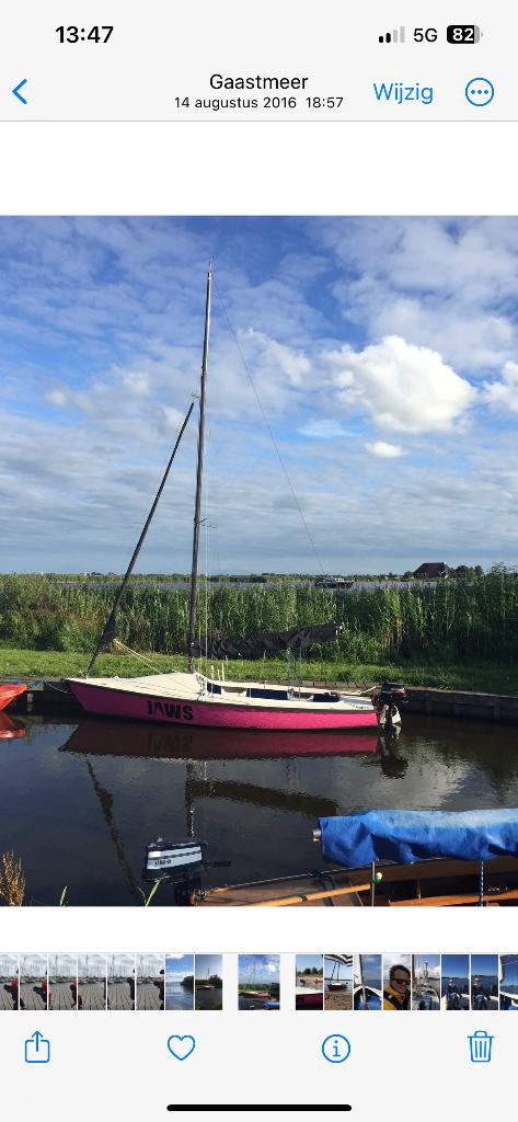 Efsix zeilboot, incl. Suzuki motor en Pega trailer, Watersport en Boten, Ophalen, Gebruikt, Overige typen, 3 tot 6 meter