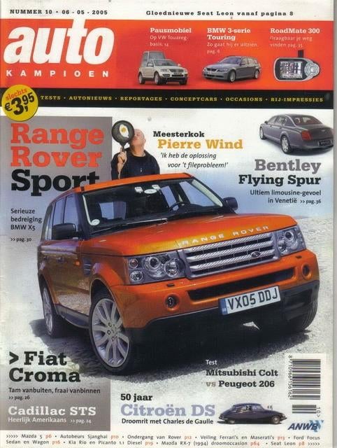 Autokampioen 10 2005 : Range Rover Sport - Citroen DS - Fiat, Ophalen of Verzenden, Gelezen, Algemeen