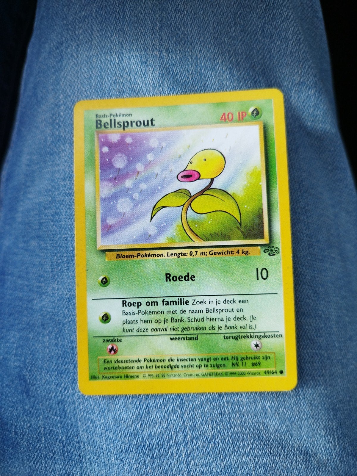 Pokémon Kaart Bellsprout Origineel 1995, Hobby en Vrije tijd, Verzamelkaartspellen | Pokémon, Ophalen of Verzenden, Gebruikt, Losse kaart
