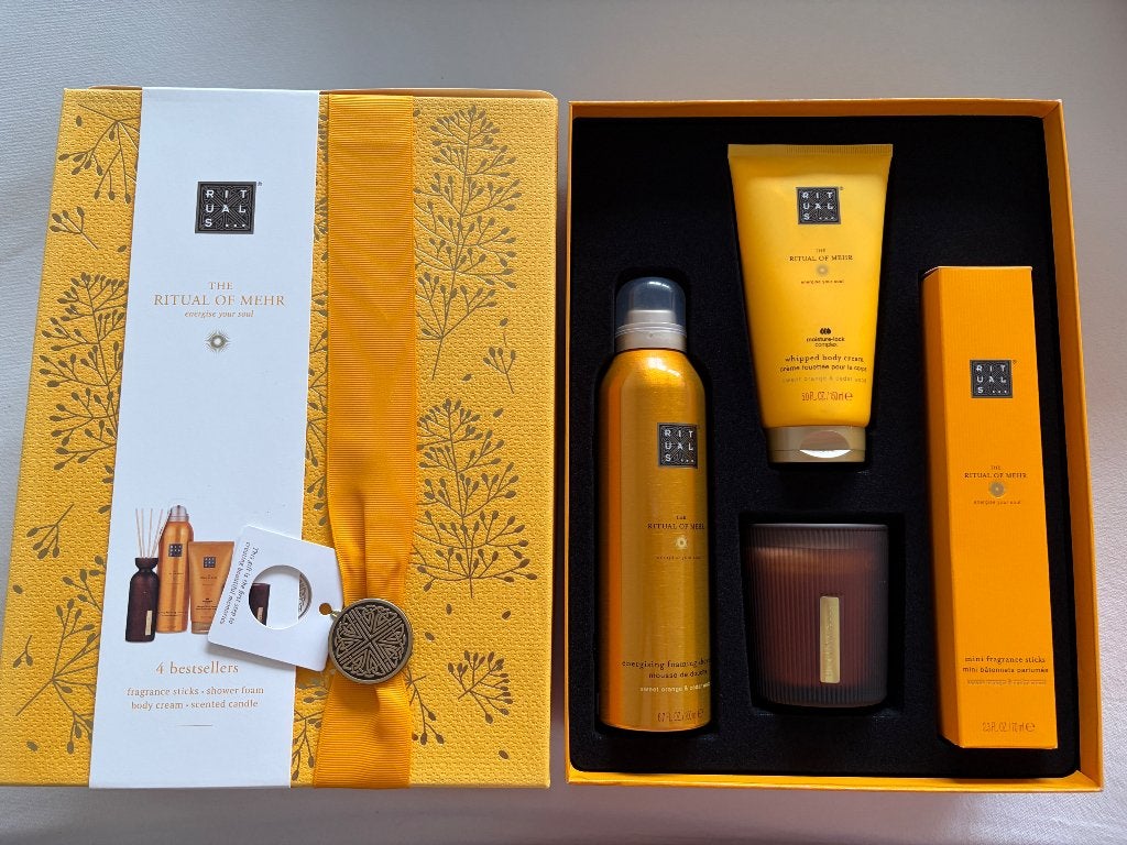 Rituals Mehr set large: cream, geurstokjes, kaars, foam, Ophalen of Verzenden, Nieuw, Bad & Douche