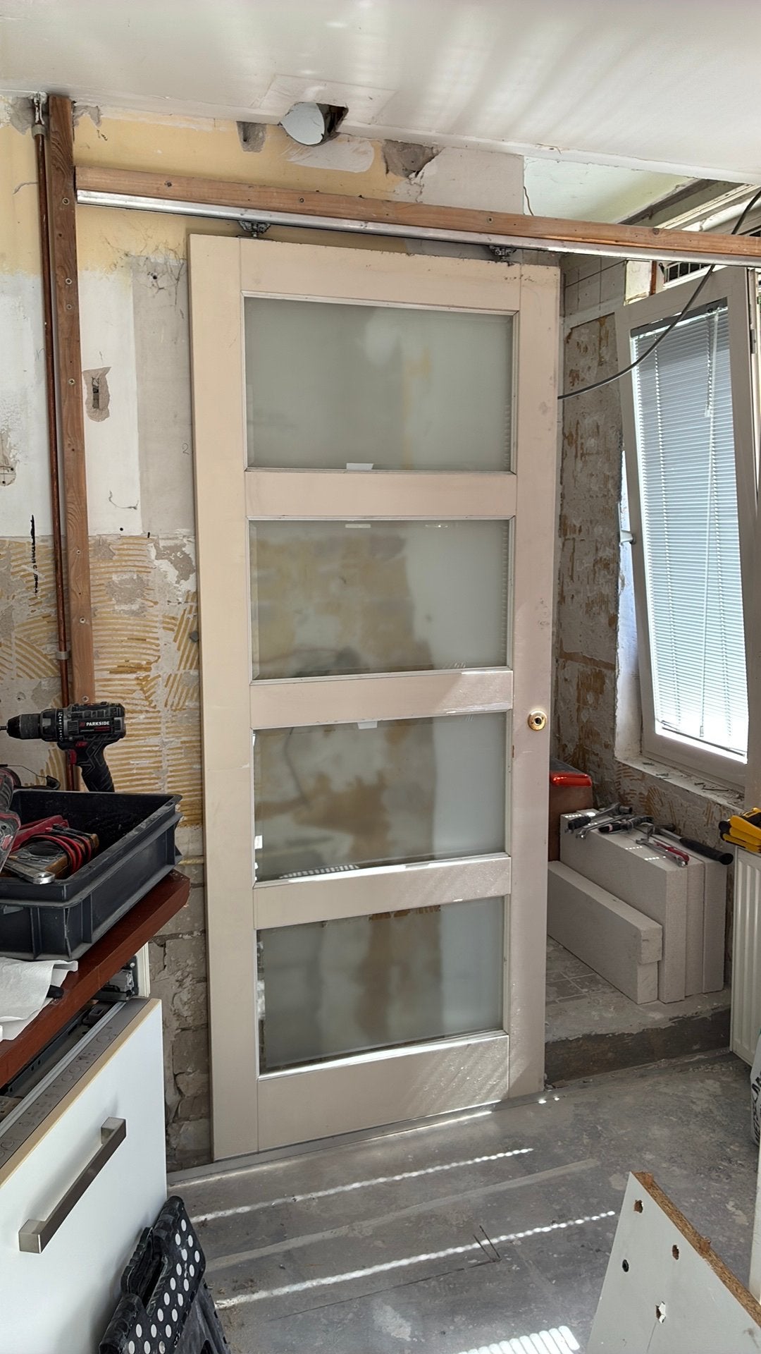 Deur met glas per direct af te halen, Ophalen, Gebruikt, Binnendeur, 200 tot 215 cm