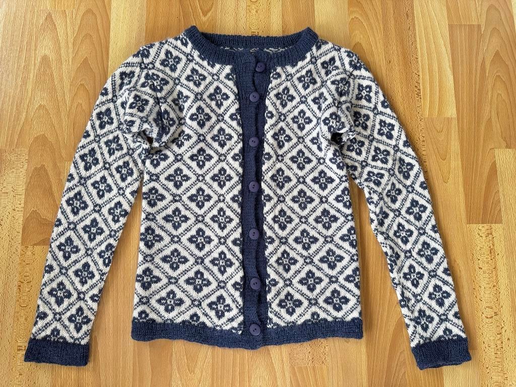 Handgebreid Noors vest (XS) - Uniek en warm!, Ophalen of Verzenden, Zo goed als nieuw, Maat 34 (XS) of kleiner, Blauw