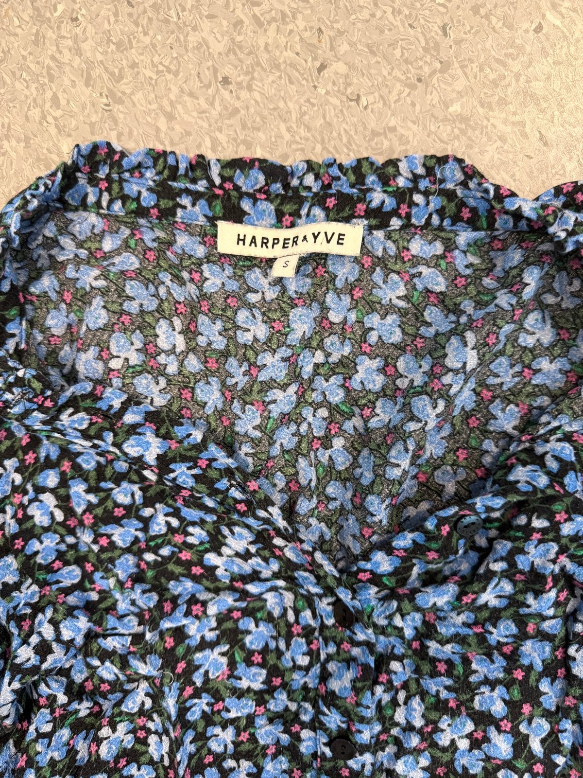 Harper & Yve blouse met bloemenprint, maat S dames, Ophalen of Verzenden, Gedragen, Maat 36 (S), Blauw