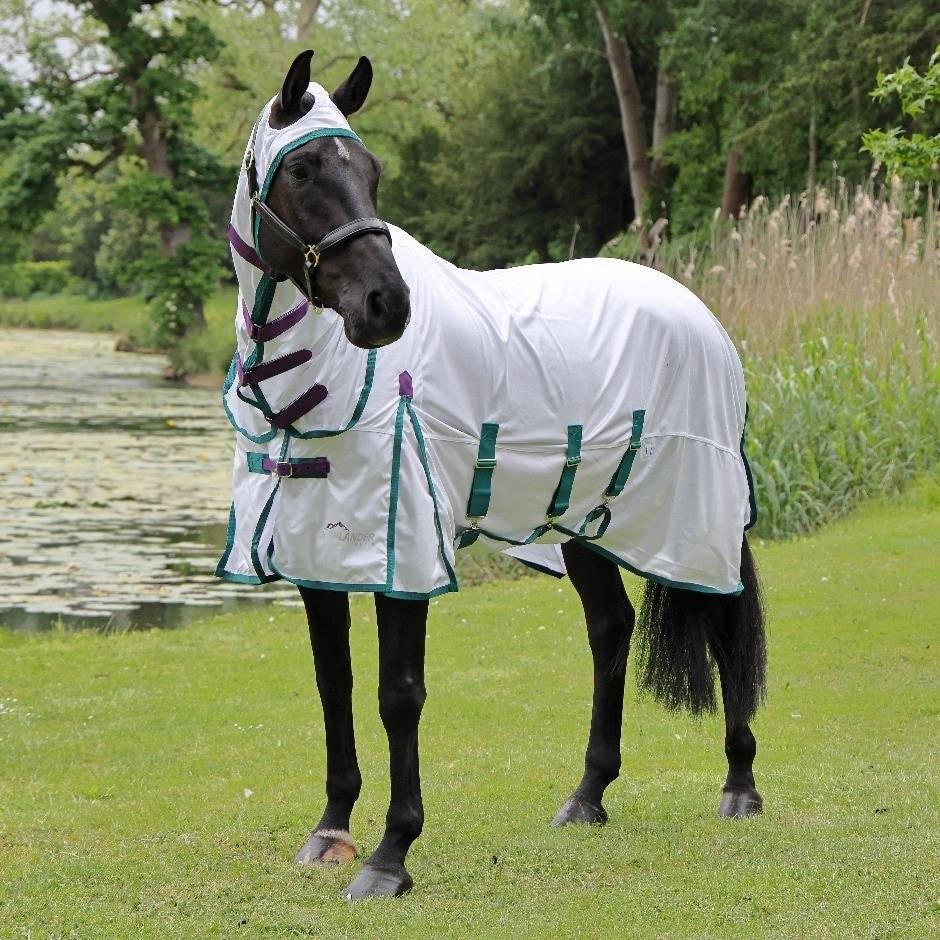 Vliegendeken met hals Highlander Plus Combo Shet pony paard