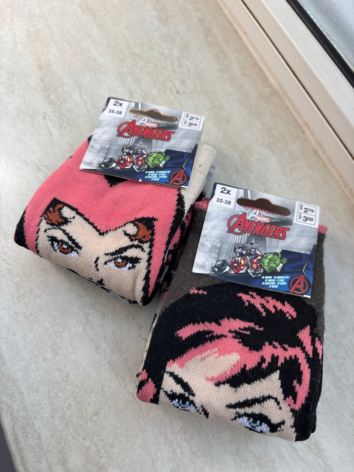 Marvel Avengers sokken 4-pak maat 35-38, Sokken en Kniesokken, Zwart, Maat 35 t/m 38, Nieuw