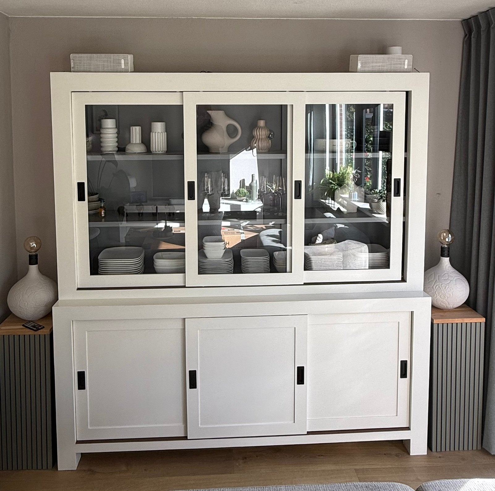 Buffetkast + bijpassend TV meubel, Ophalen, Gebruikt, 200 cm of meer, Met lade(s)