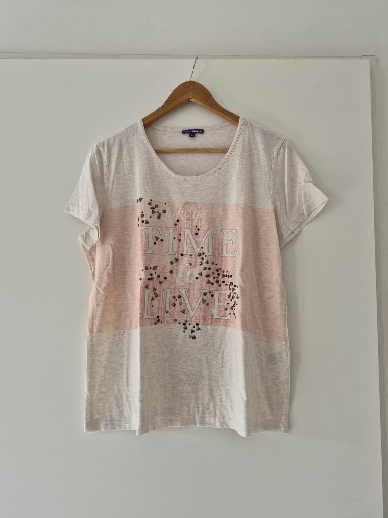 T-shirt Charles Vogele maat L beige - dames, Kleding | Dames, T-shirts, Charles Vogele, Beige, Maat 42/44 (L), Ophalen of Verzenden