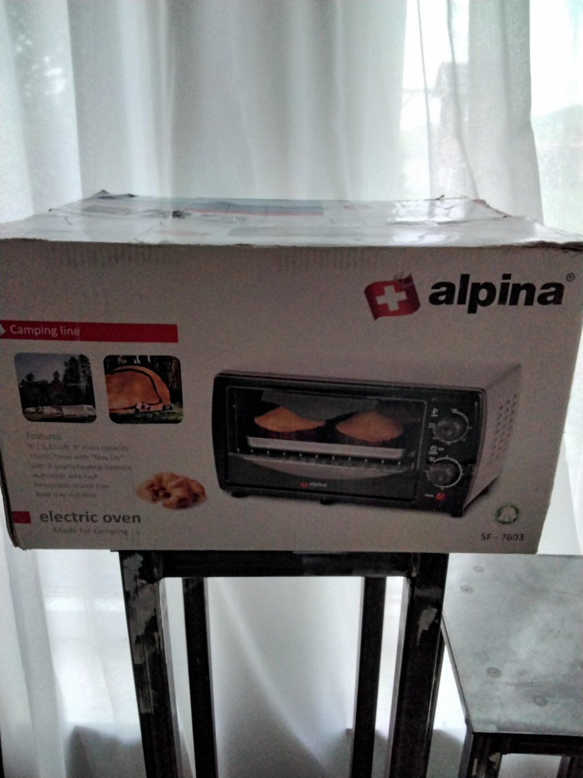 Alpina Mini Oven - Compacte Elektrische Oven voor Camping, Ophalen, Minder dan 45 cm, Minder dan 45 cm, Vrijstaand