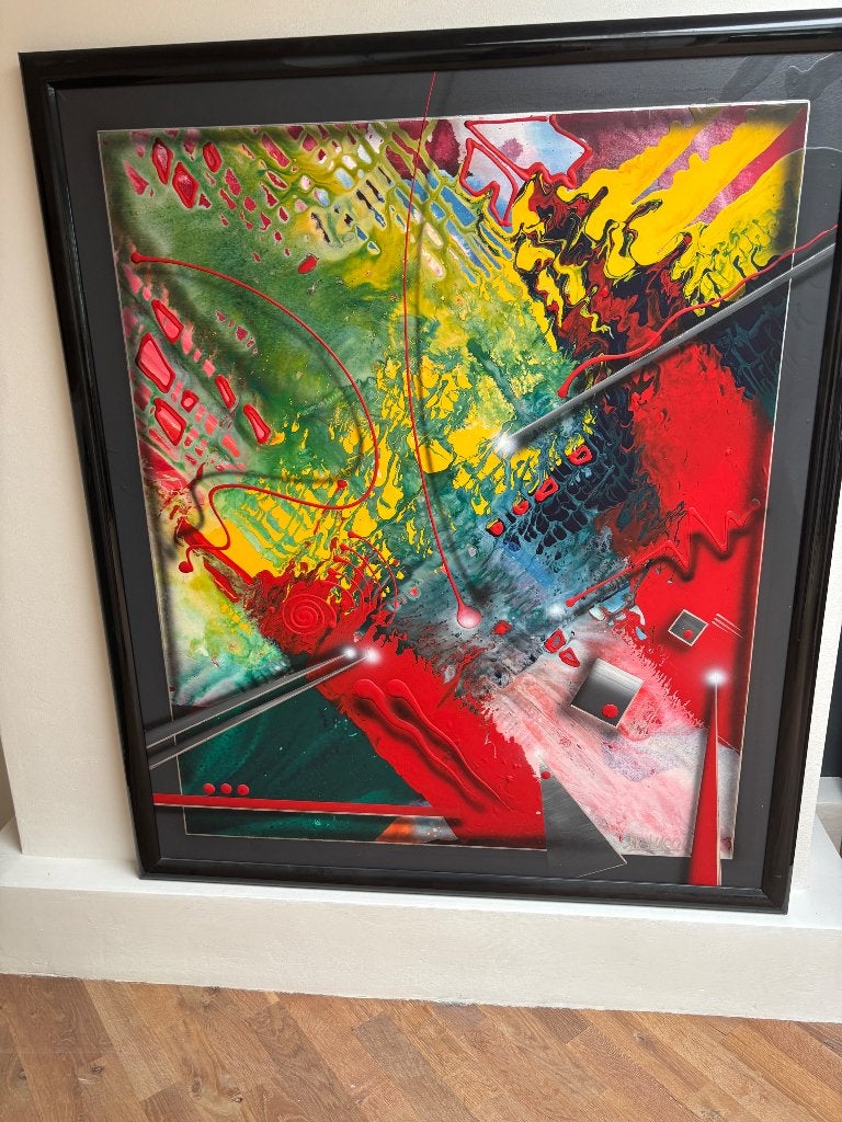 Mooi kleurrijk schilderij, Ophalen, Handgeschilderd, Acrylverf, Abstract