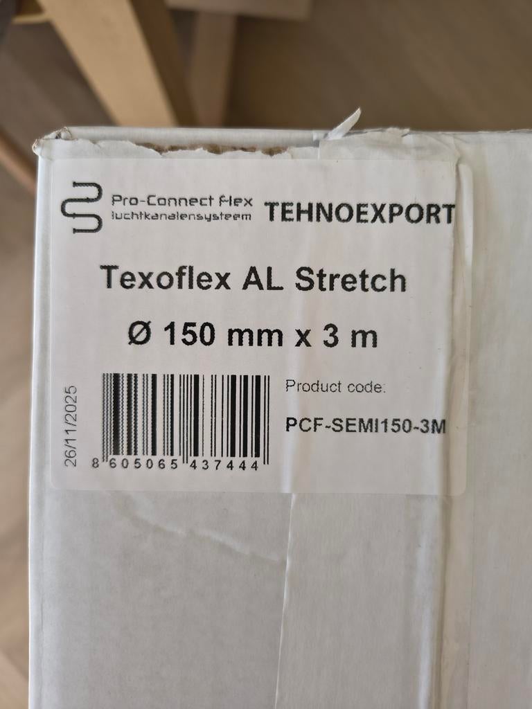Flexibele aluminium buis Ø 150 mm x 3 m - Nieuw, Doe-het-zelf en Verbouw, Buizen en Afvoer, Nieuw, Afvoer, Aluminium, 2 tot 4 meter