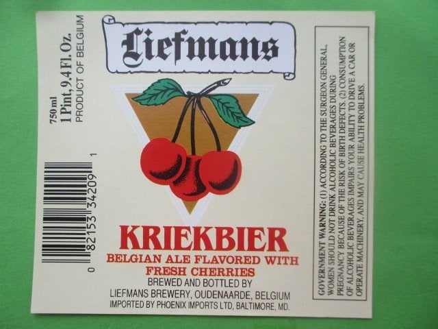 bieretiket Belgie 10-7 (F2) liefmans, Ophalen of Verzenden, Gebruikt, Overige typen, Overige merken