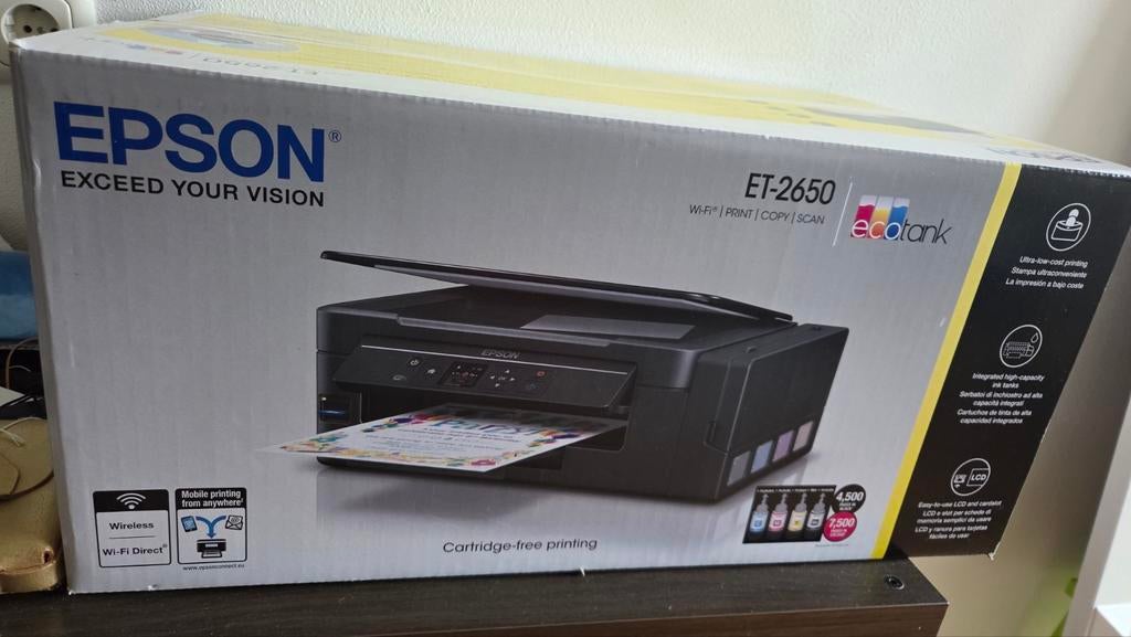 Epson ET-2650 EcoTank All-in-One Printer, Computers en Software, Printers, Kleur printen, All-in-one, Ophalen of Verzenden, Epson