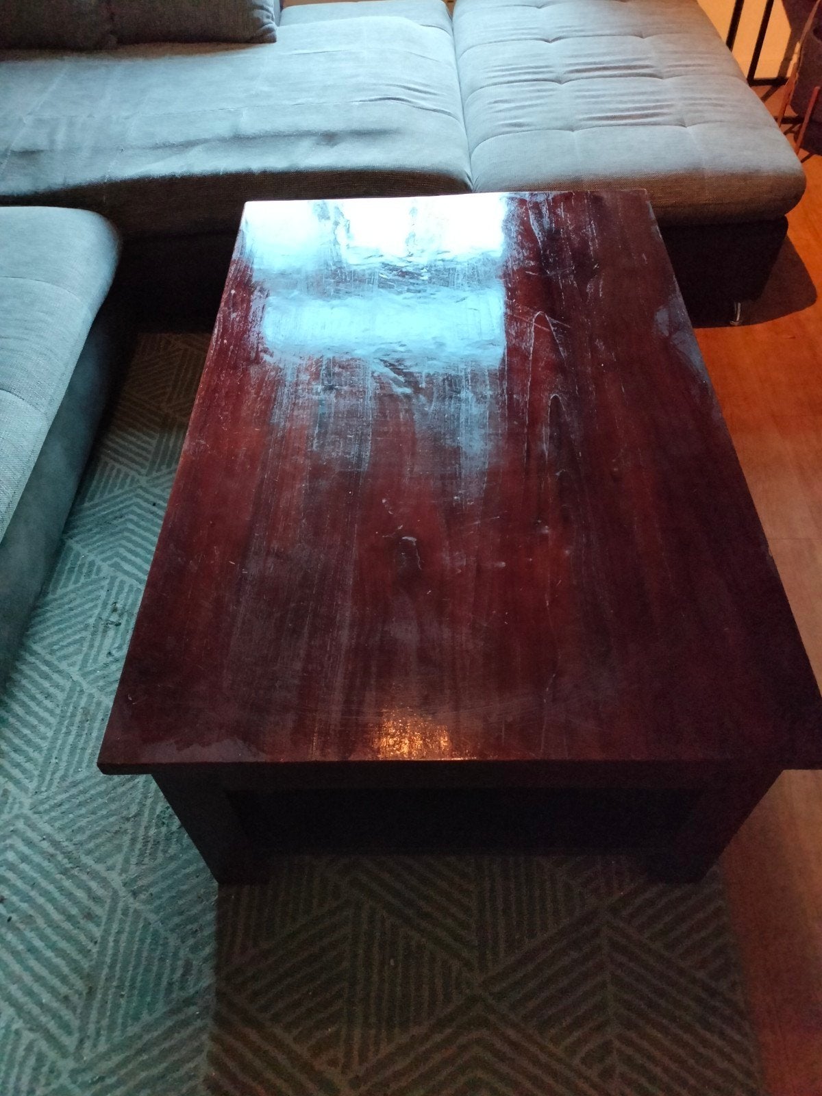 Houten Bijzettafel/Salontafel met Lades - Gebruikt, Ophalen, Gebruikt, 50 tot 100 cm, 50 tot 100 cm