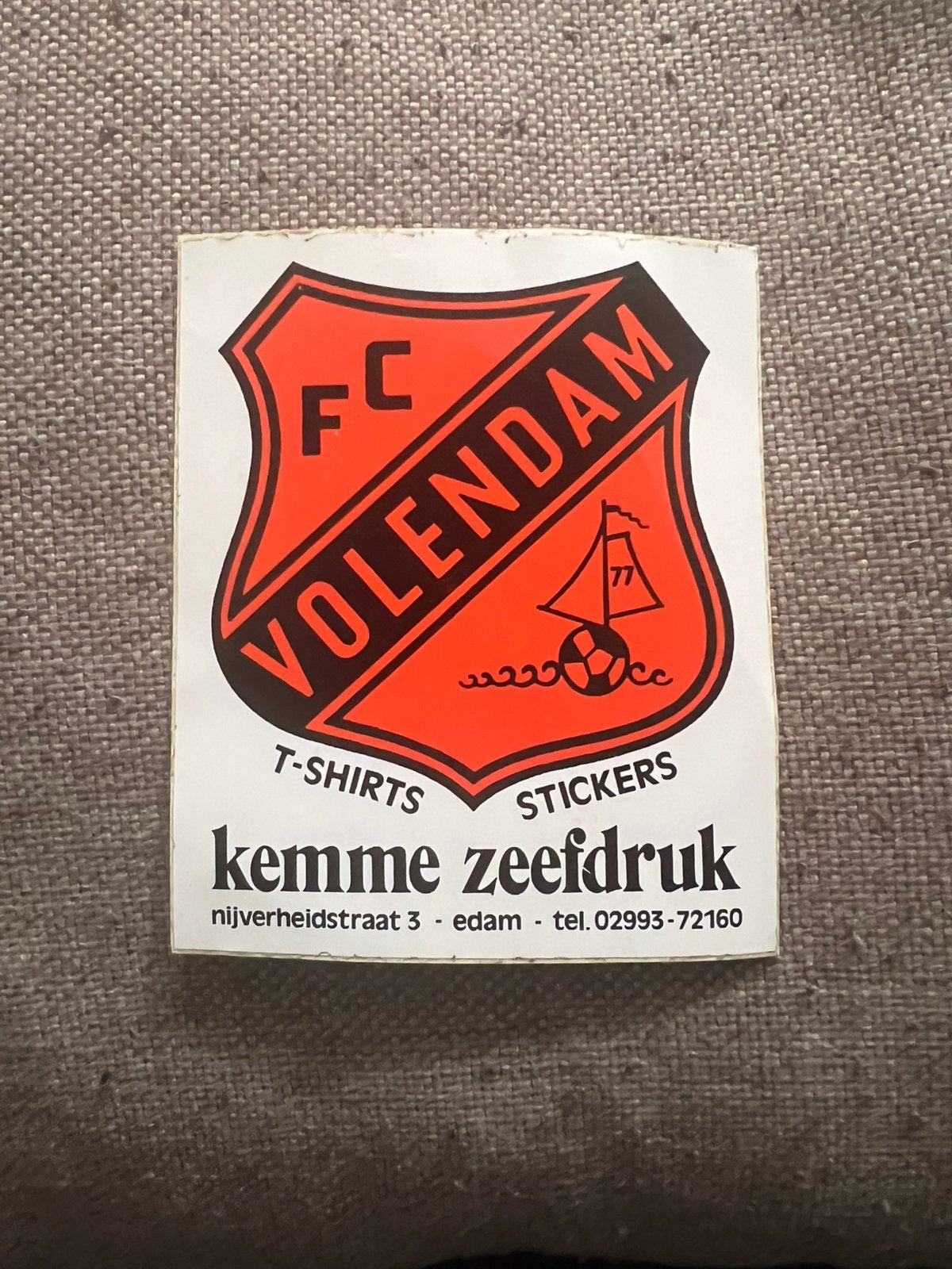 mooie oude sticker FC Voldendam, Ophalen of Verzenden, Zo goed als nieuw, Overige binnenlandse clubs, Poster, Plaatje of Sticker