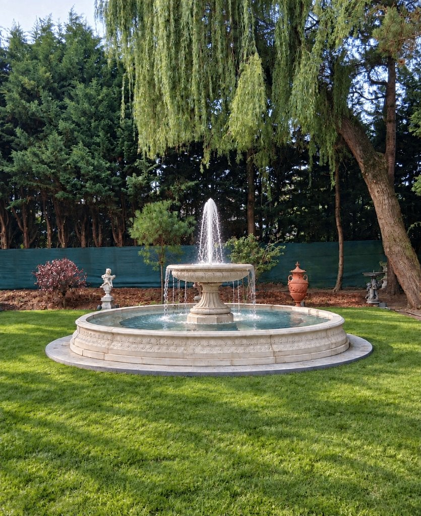 Fontein waterval met rand, Tuin en Terras, Ophalen of Verzenden, Nieuw, Beton, Fontein