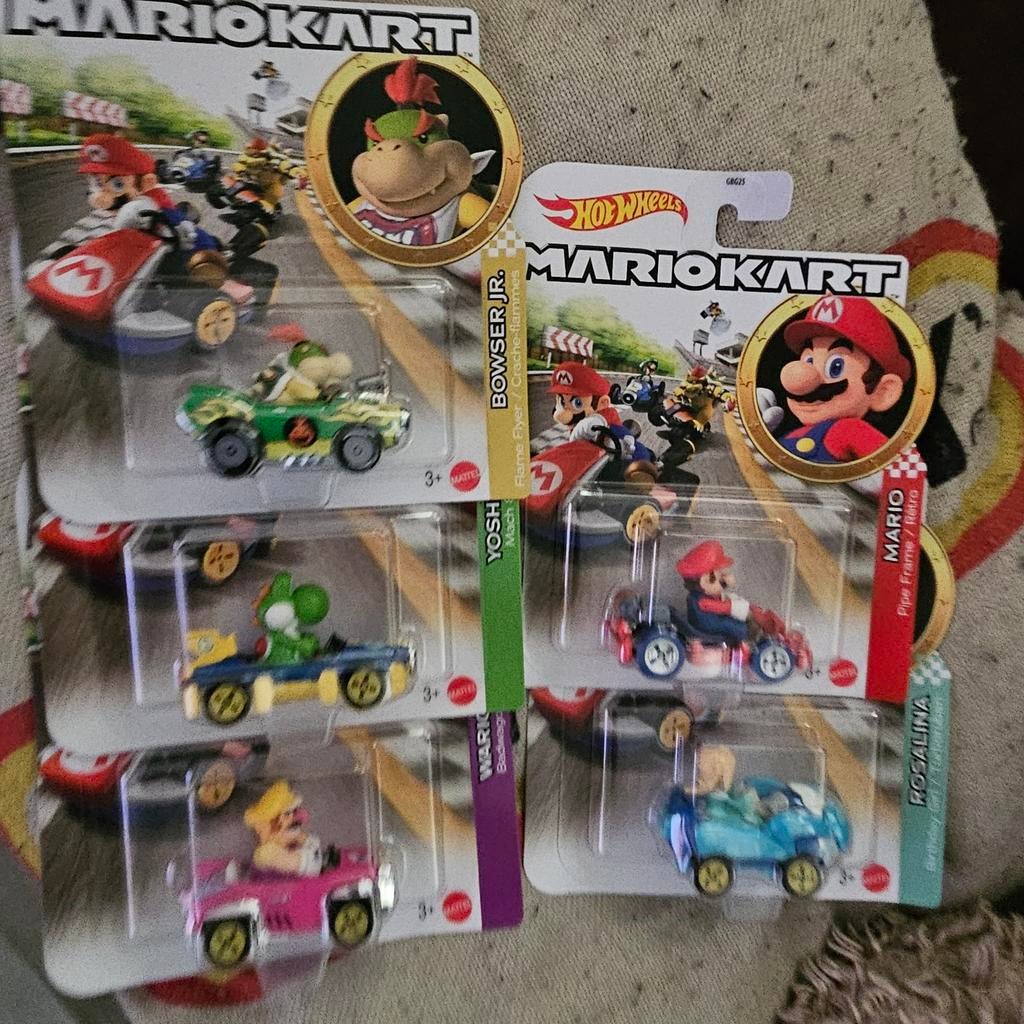 5 Hot Wheels Mario Kart auto's, Nieuw, Ophalen of Verzenden, Service.nl@mattel.com, Mattel