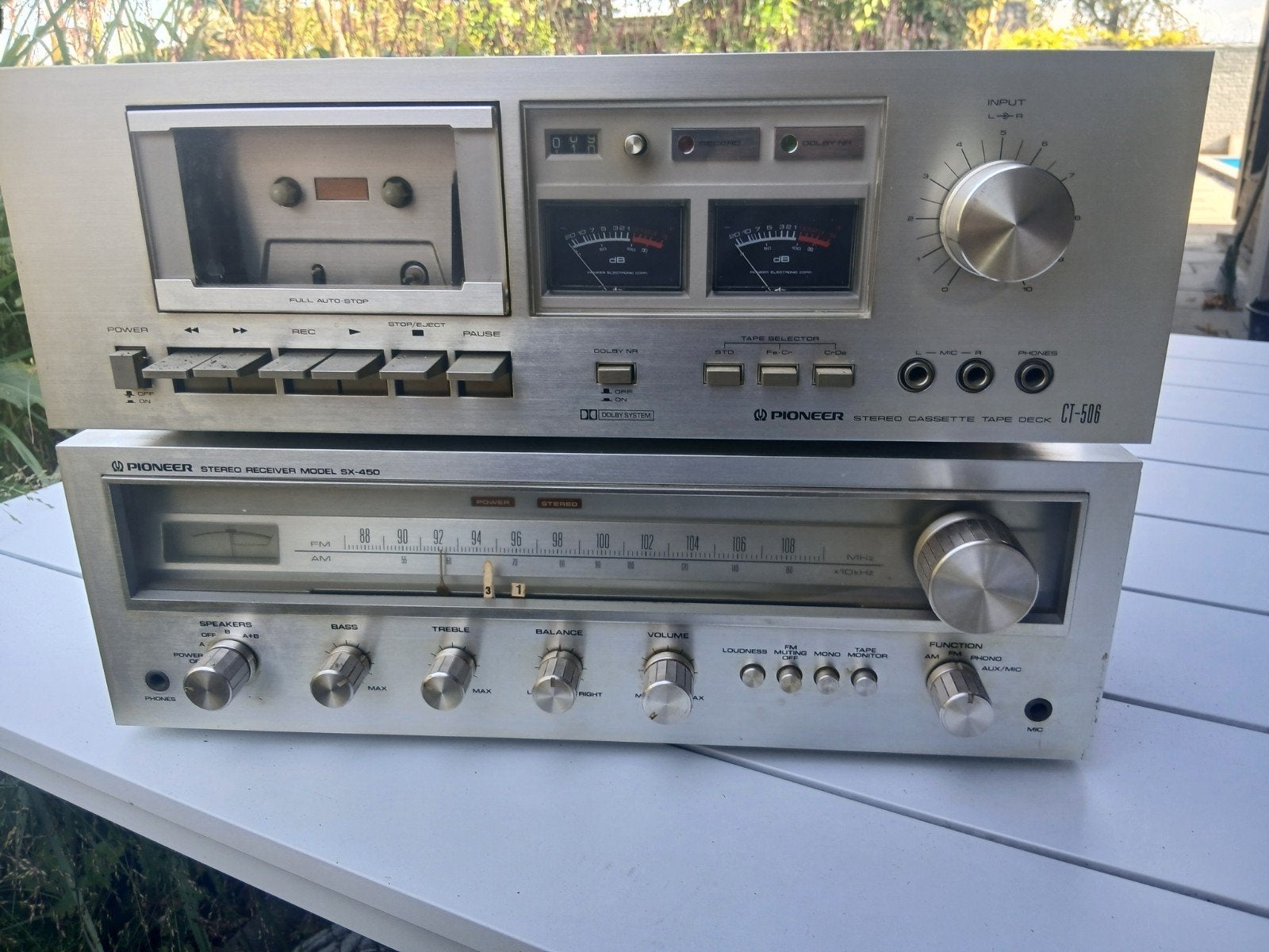 pioneer stereo receiver sx-450,  cassette deck ct-506, Ophalen of Verzenden, Gebruikt, Pioneer