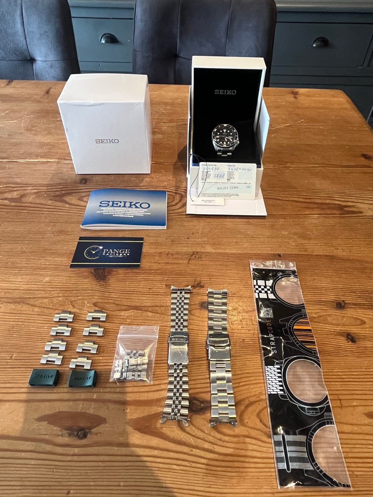 Seiko SKX007 duikhorloge met extra banden en toebehoren, Gebruikt, Staal, Polshorloge, Ophalen of Verzenden