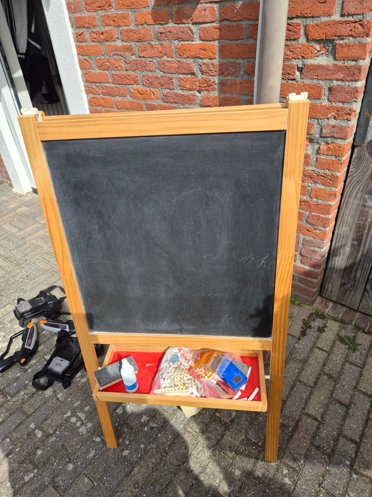 Krijtbord + whiteboard met toebehoren, Ophalen, Gebruikt, Krijtbord