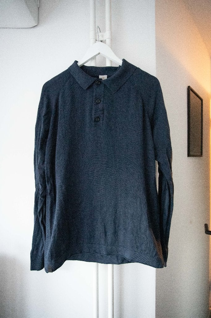 Donkerblauwe polo met lange mouwen Cast Iron maat XXL, Blauw, Overige maten, Ophalen of Verzenden, Cast Iron