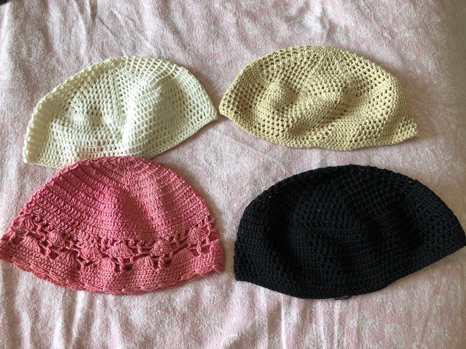 Gehaakt crochet muts mutsje boho hippie roze, Verzenden, Nieuw