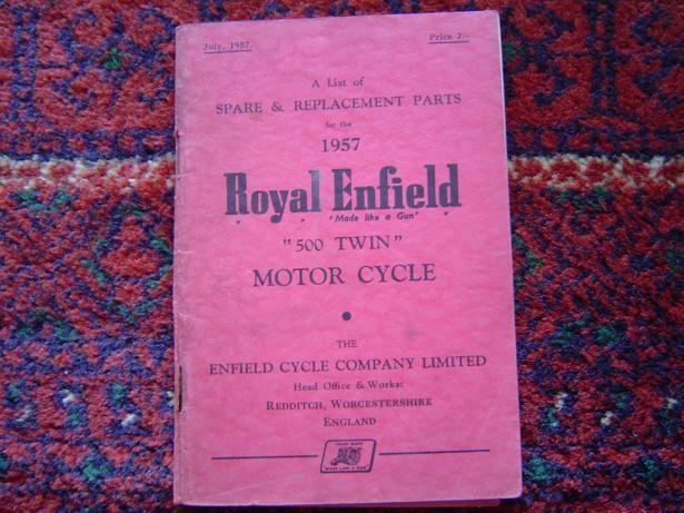 Royal Enfield 500cc twin 1957 motorcycle parts list, Ophalen of Verzenden, Yamaha