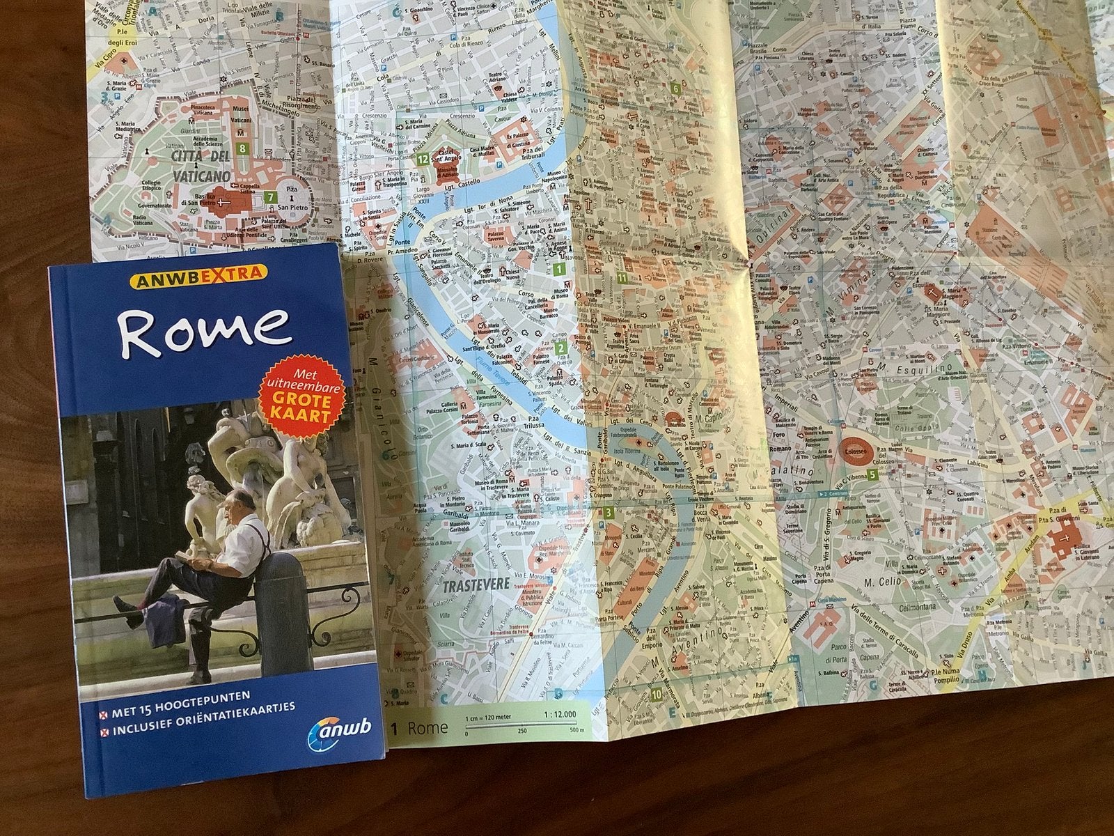 Rome Italie ANWB reisgids + kaart, Europa, Ophalen of Verzenden, Zo goed als nieuw, Reisgids of -boek