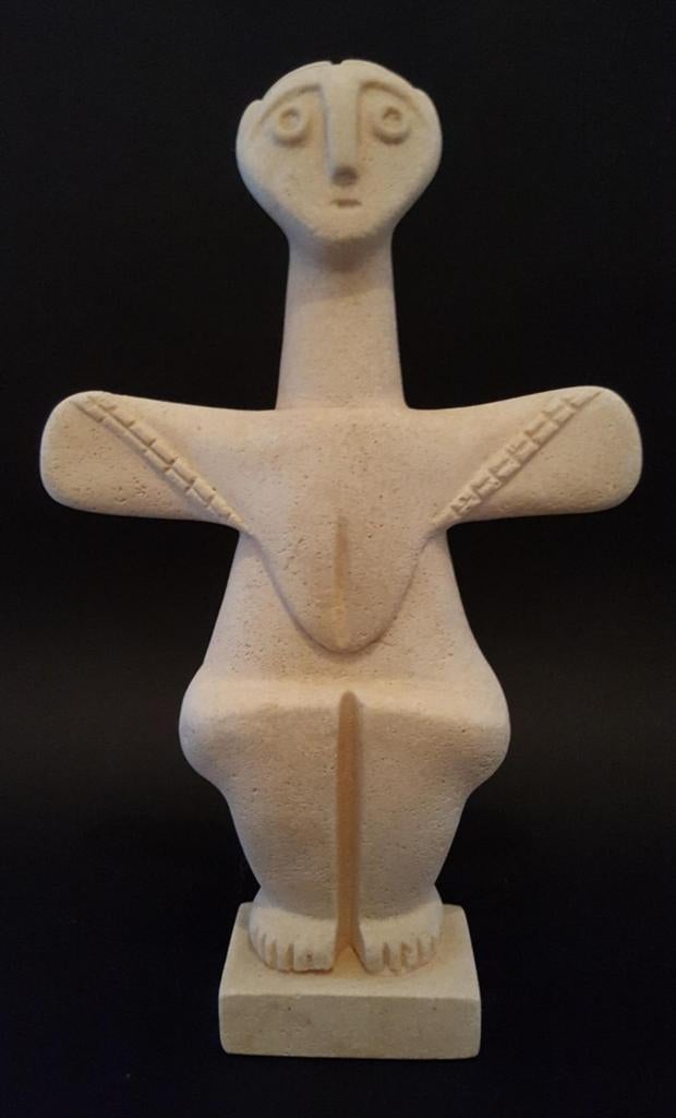 Historisch Beeldje Griekse replica Vruchtbaarheidsgodin, Antiek en Kunst, Minder dan 20 cm, Natuurlijk materiaal, Ophalen of Verzenden