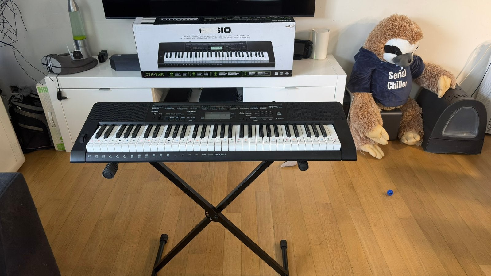 Casio CTK-3500 + keyboardstandaard + originele doos, Muziek en Instrumenten, Keyboards, Ophalen of Verzenden, Zo goed als nieuw