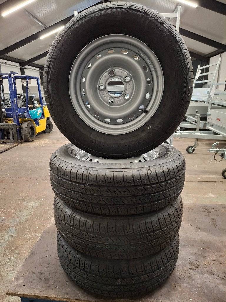 Voorraad-ACTIE banden aanhangwagen 185/70R13 met velg 5x112, Auto diversen, Aanhangwagen-onderdelen, Ophalen, Nieuw