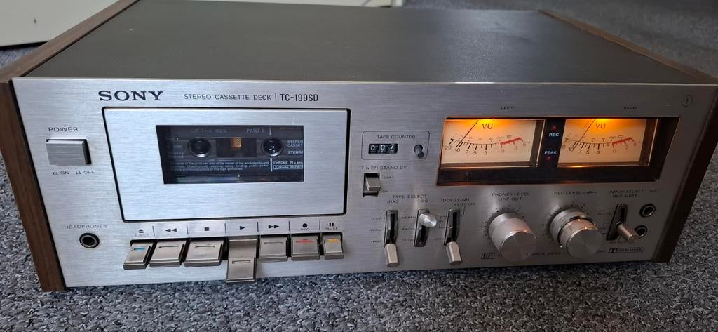 Sony TC-199SD Stereo Cassettedeck - Vintage Audio tc 199 sd, Audio, Tv en Foto, Cassettedecks, Enkel, Sony, Tiptoetsen, Tape counter