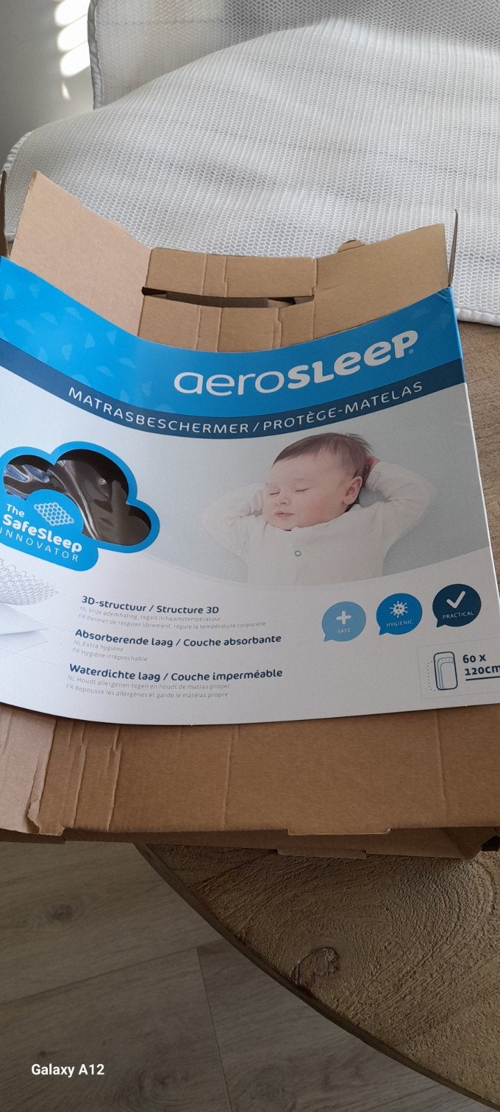 Aerosleep matrasbeschermer 60x120 cm, Kinderen en Baby's, Ophalen of Verzenden, Zo goed als nieuw, Ledikant