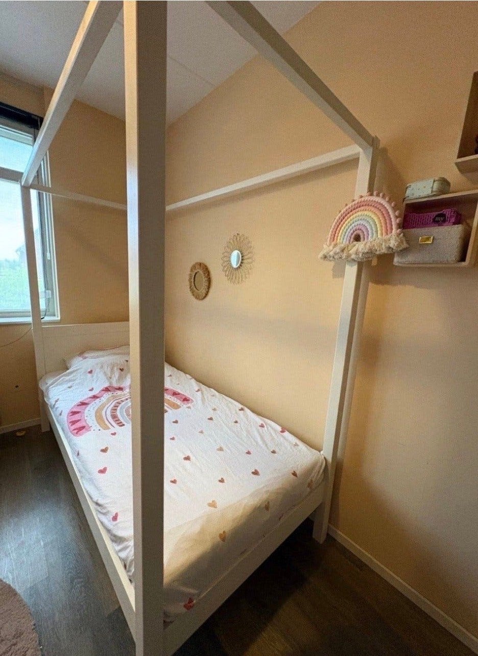 Hemelbed Julia Wehkamp - Wit eenpersoonsbed, Huis en Inrichting, 90 cm, Eenpersoons, Wit, Ophalen of Verzenden