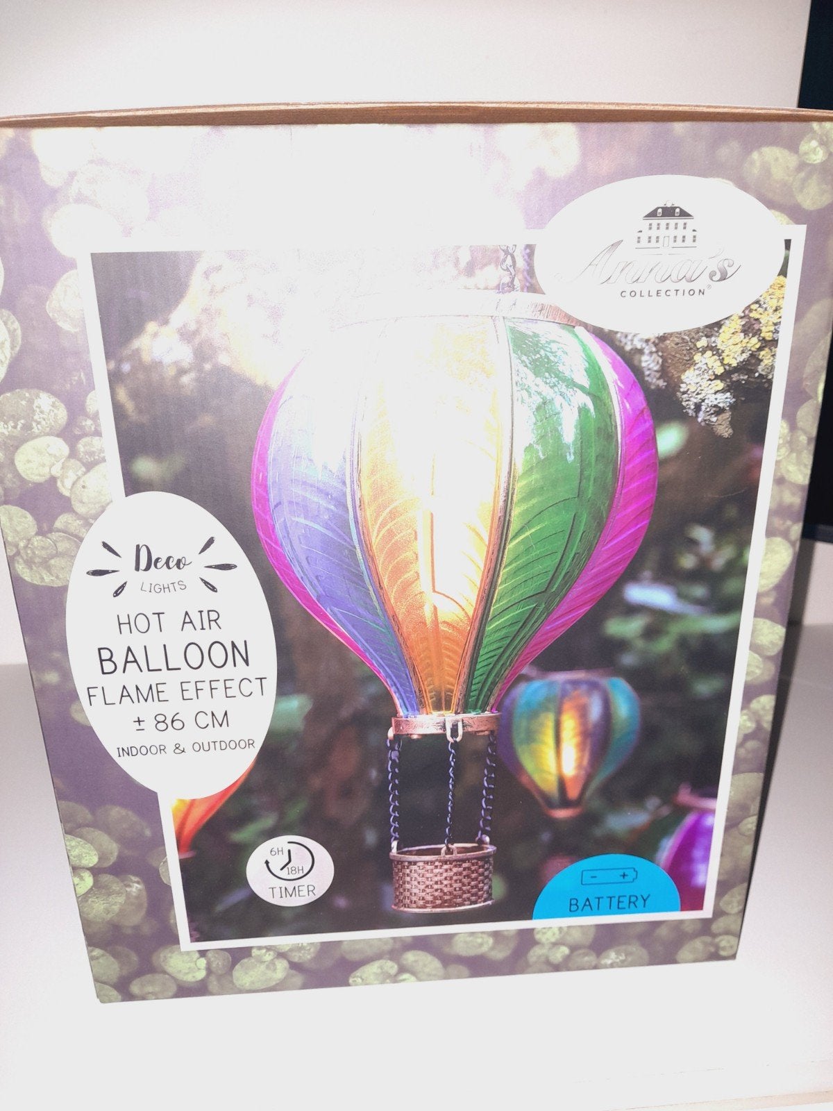 Decoratieve heteluchtballon met vlameffect, 86 cm, Ophalen