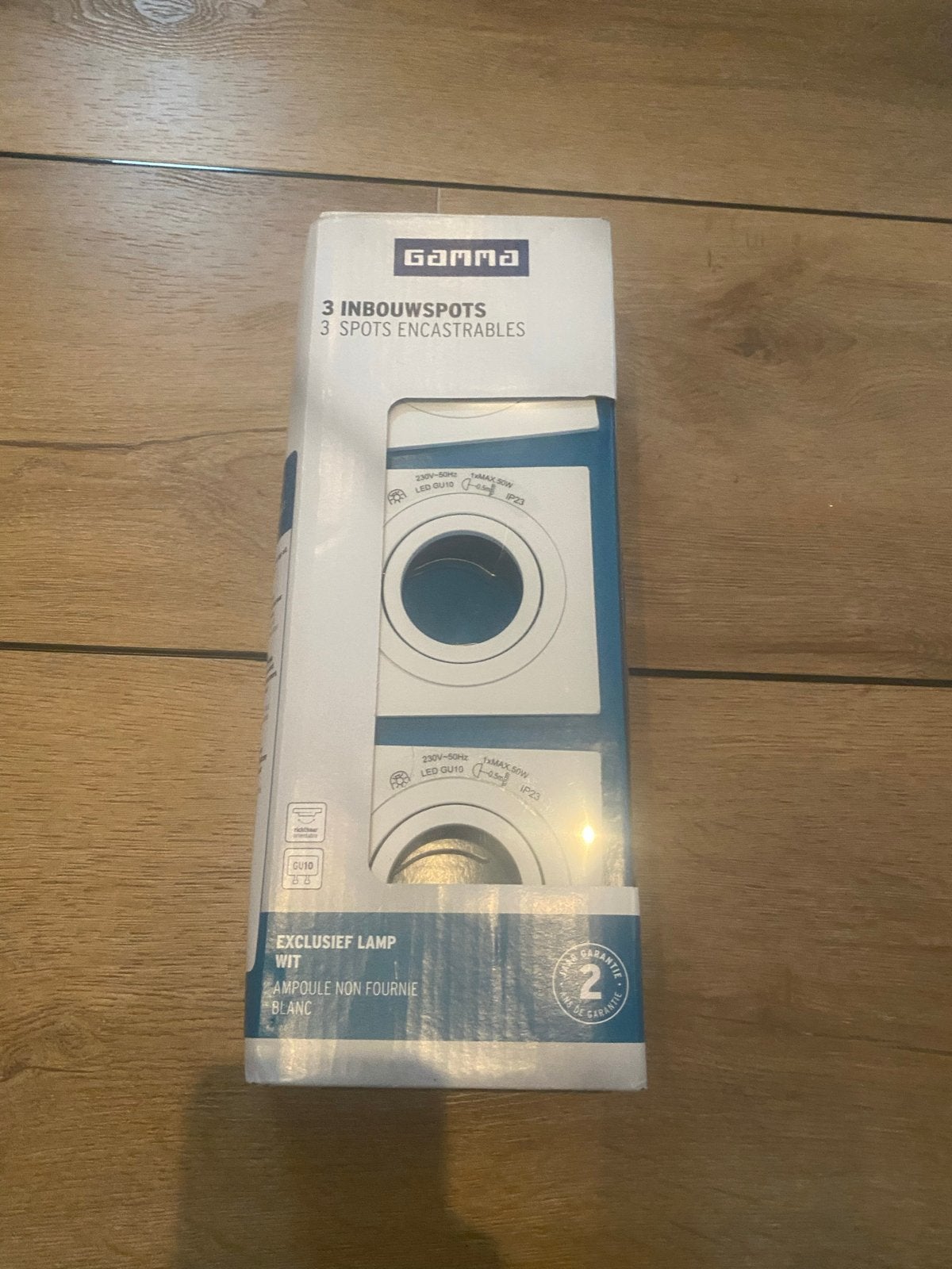 GAMMA 3 Inbouwspots Wit - Nieuw in doos, Nieuw, Ophalen of Verzenden, Geschikt voor plafondmontage, Metaal