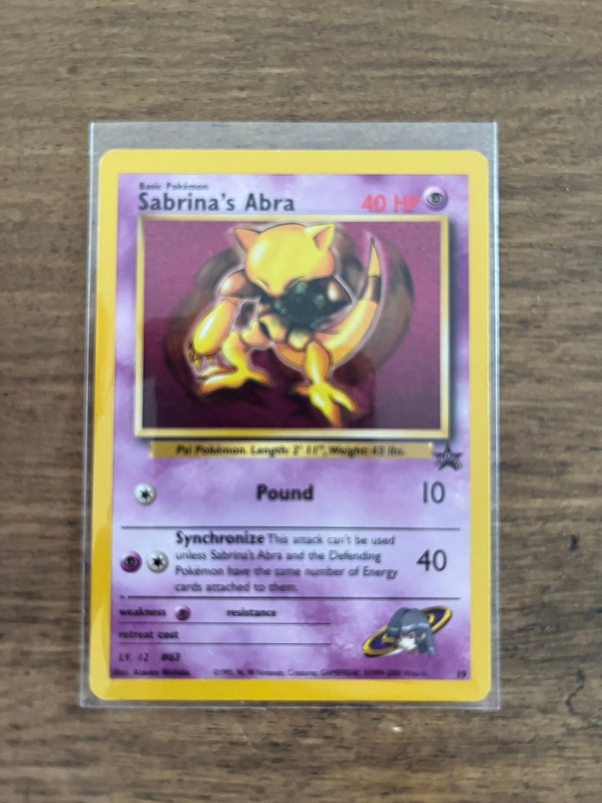 Pokemon - Sabrina’s Abra #19 Wizards Promo, Ophalen of Verzenden, Zo goed als nieuw, Losse kaart
