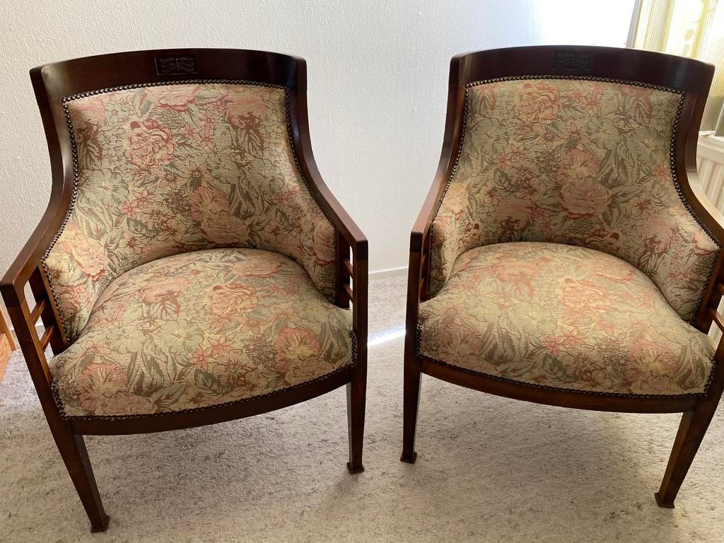 2 fauteuils en bijpassend bankje, Huis en Inrichting, Ophalen, Minder dan 50 cm, Gebruikt, Minder dan 75 cm