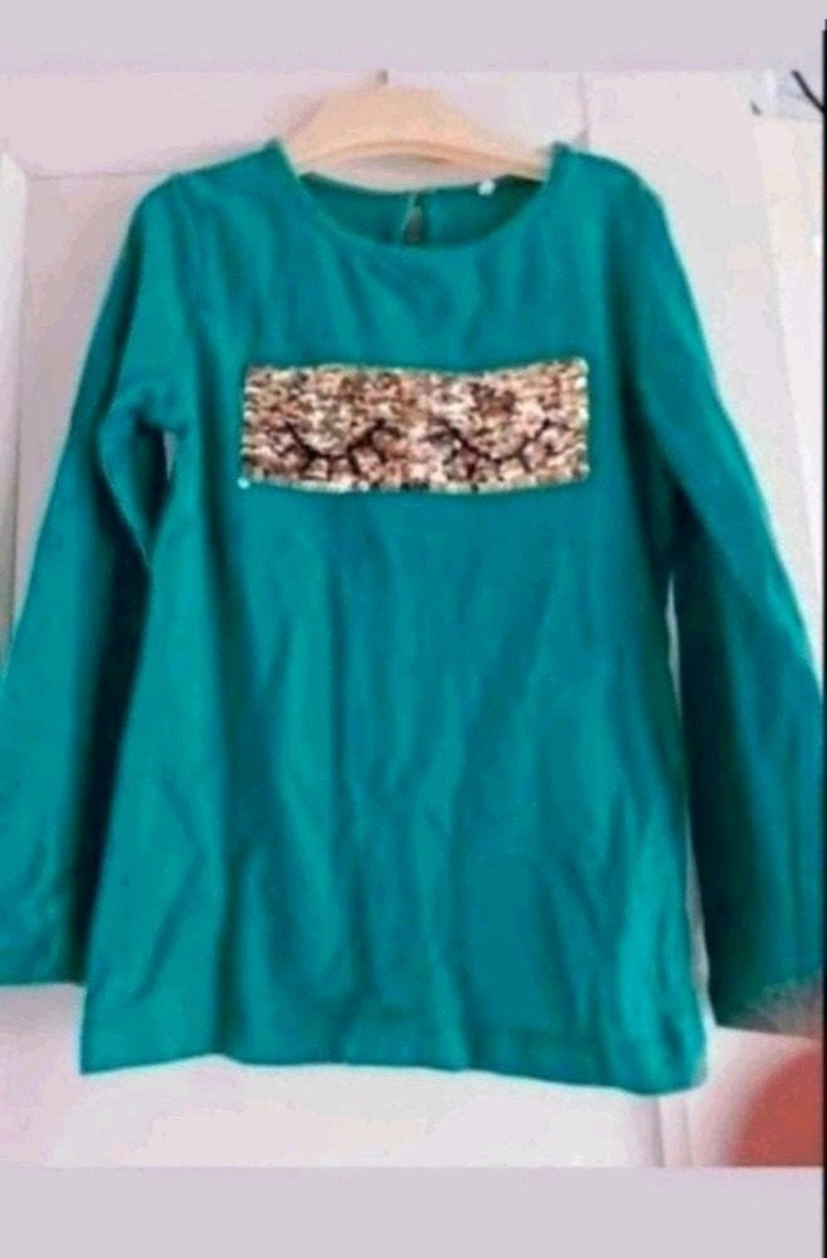 Groen t-shirt met glitter maat 116, Ophalen of Verzenden, Zo goed als nieuw, Meisje, Shirt of Longsleeve